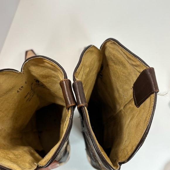 Vintage Rogers Cobra Snake Skin Western Boots Women Sz 8 Exotic Bikercore Cross - Picture 10 of 12